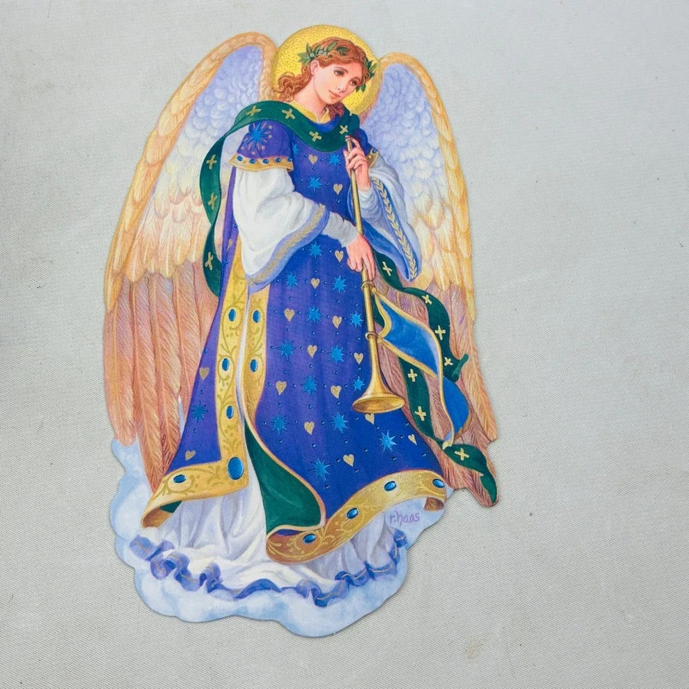 Hallmark Christmas Angel Chorus Trumpet Horn Robert Haas 48 Cards 52 Envelopes‎
